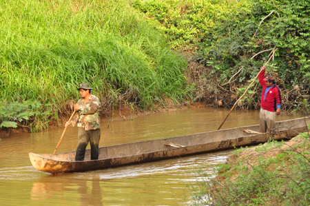 Pedro and Alan on the canoe