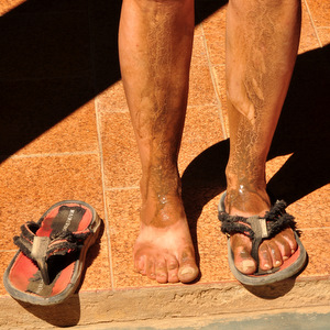 Sweat, sunblock and dust...