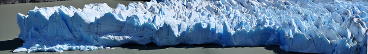 Panorama del frontal del glaciar Grey Frontal del Grey