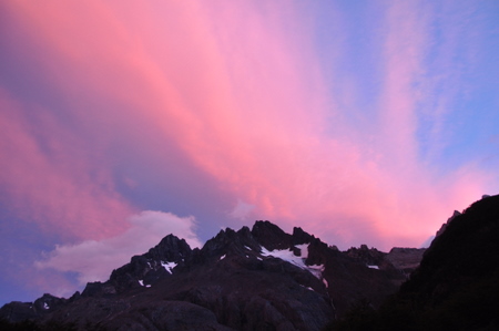 Atardecer en el campamento Los Perros